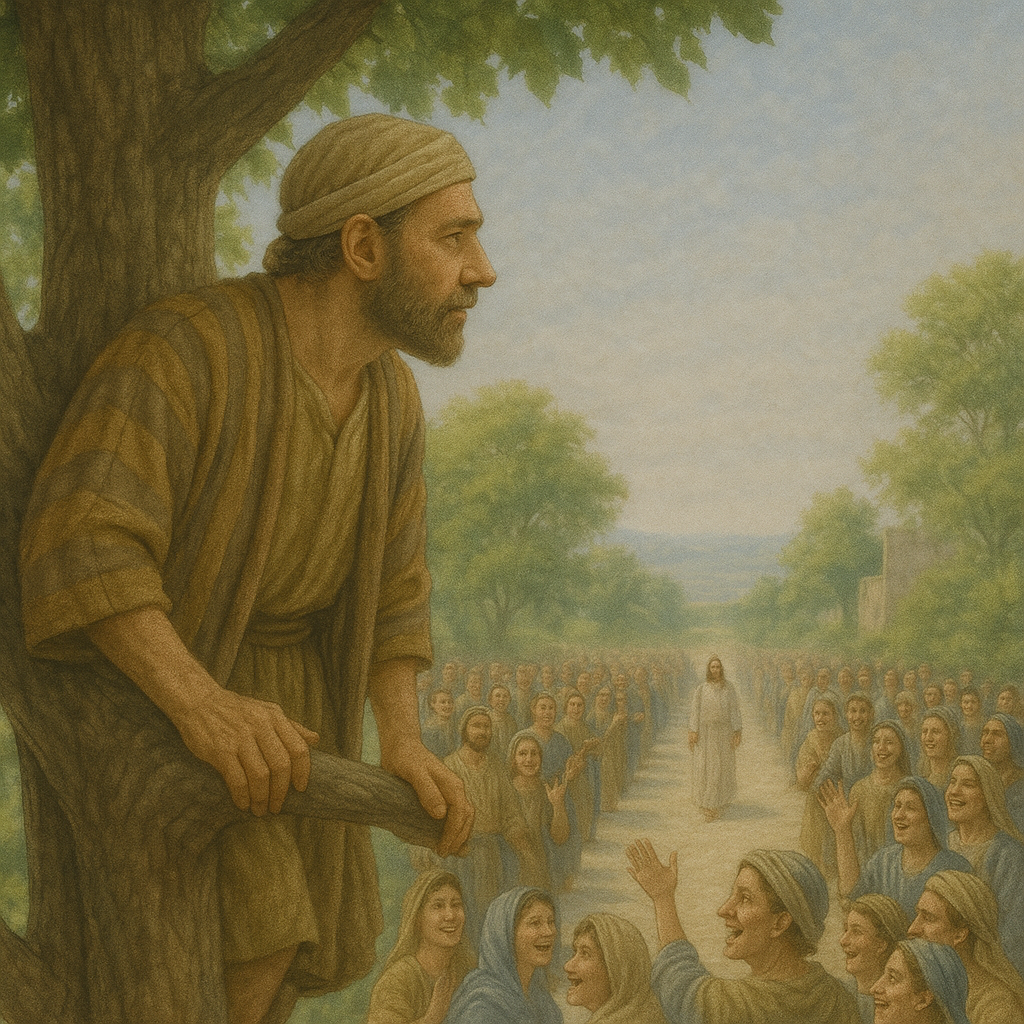 Zacchaeus looking for Jesus